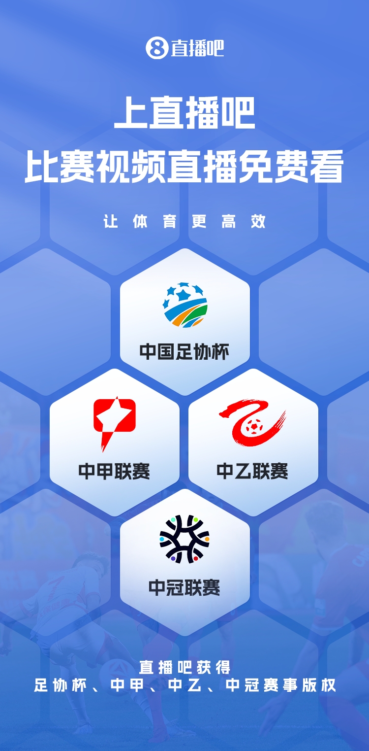 官宣！直播吧獲足協杯、中甲、中乙、中冠賽事版權，免費視頻直播