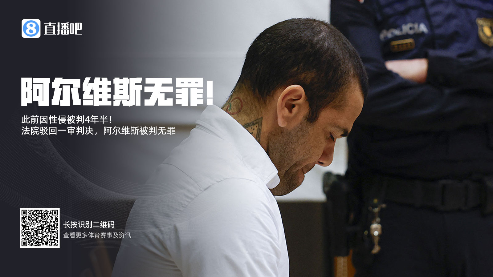 此前被判4年半！阿爾維斯上訴成功無罪釋放 加泰高院駁回一審判決